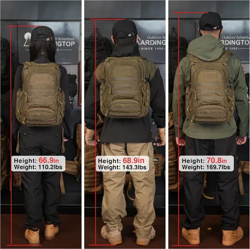 Miniatura 6 de Mardingtop - Mochilas tácticas Molle (Equipo modular de transporte de carga ligera), estilo militar, de 25 litros, para senderismo, acampar, viaje