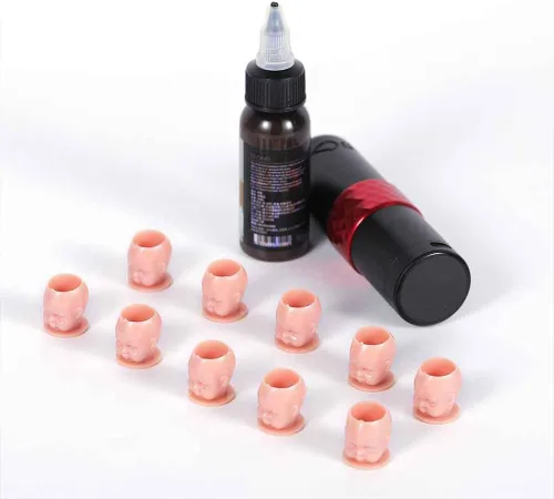 Miniatura 4 de Moricher 200 PIEZAS 8 Colores Tazas Desechables de Tinta de Tatuaje de Plástico con Base - Tapas de Tinta de Tatuaje para Tatuar