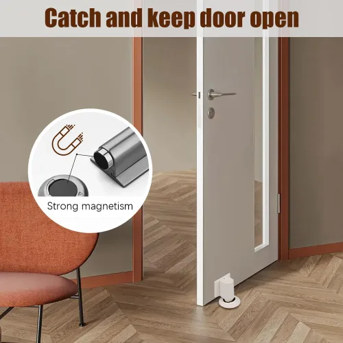 Miniatura 3 de 2026 Nuevo Tope de Cuña para Puerta, Topes Magnéticos para Puerta para la Parte Inferior, Topes de Puerta Invisibles sin Taladro para Puerta Níquel