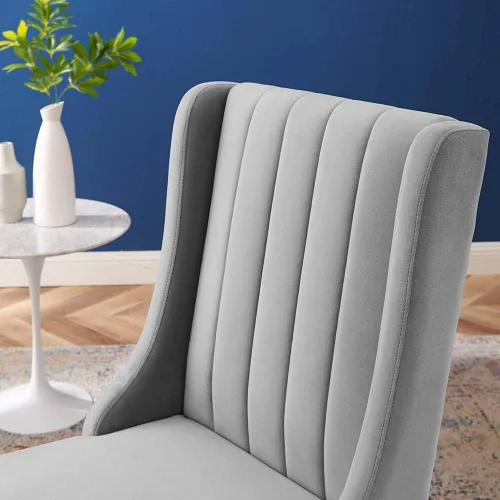Miniatura 8 de Modway Renew Parsons Performance - Sillas auxiliares de terciopelo para comedor, juego de 2 unidades, color gris claro