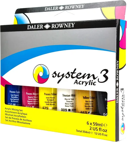 Miniatura 9 de Daler Rowney System3 - Juego de pintura acrílica de 10 tubos para adultos, suministros de pintura acrílica para artistas y estudiantes, pinturas