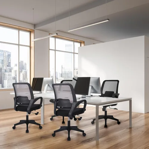 Miniatura 6 de NEO CHAIR – Silla de escritorio para oficina ergonómica con malla, silla de computadora con soporte lumbar, altura ajustable, ruedas giratorias