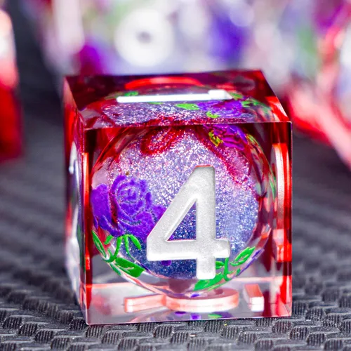 Miniatura 29 de ARUOHHA - Juego de dados azules de resina DND de 7 piezas, juego de dados translúcidos hechos a mano para RPG, juego de dados poliédricos de borde