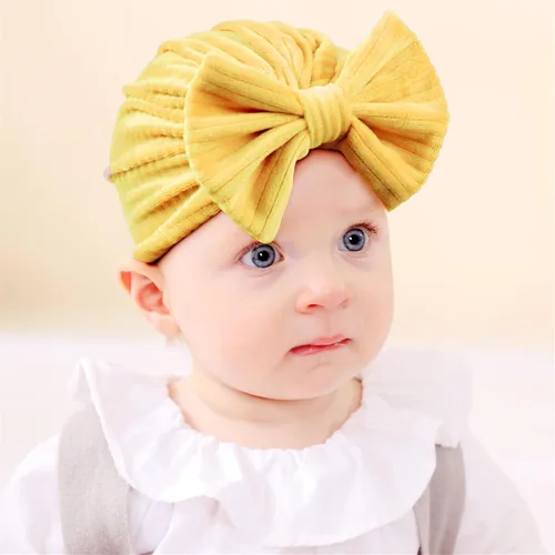 Miniatura 36 de Gorro de punto para bebé con lazos lindos turbante para envolver el sombrero (MZ6)