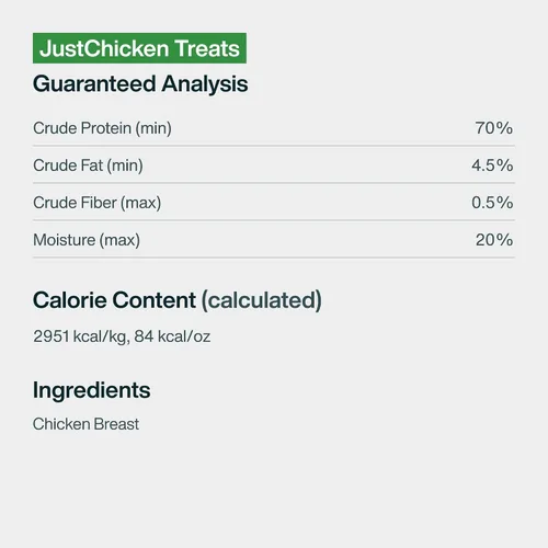 Miniatura 8 de JustFoodForDogs - Golosinas saludables de pechuga de pollo para perros, golosinas de un solo ingrediente, fabricadas en los Estados Unidos, 5 oz