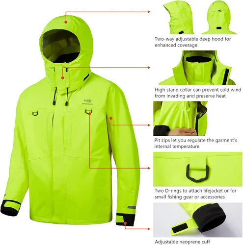 Miniatura 6 de BASSDASH Valor - Chaquetas de pesca impermeables para hombres y mujeres, chaqueta de lluvia transpirable y resistente al viento