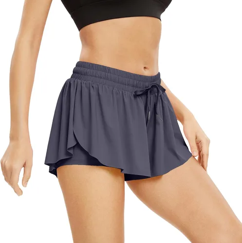 Miniatura 80 de Blaosn Pantalones cortos atléticos fluidos para mujer, gimnasio, yoga, entrenamiento, correr, pantalones cortos de tenis, falda falda linda, ropa