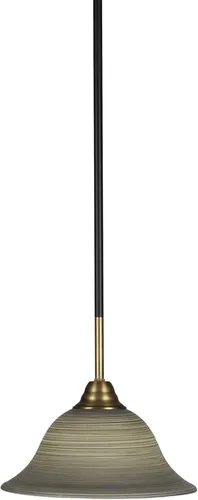 Miniatura 262 de Toltec Lighting Paramount - Mini colgante de 1 luz en acabado negro mate con cristal de arte perla de 7 pulgadas y estilo negro