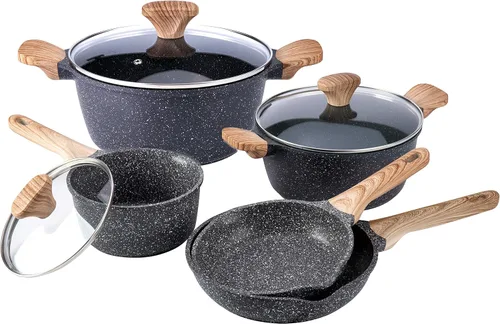 Miniatura 19 de Juego de utensilios de cocina antiadherentes de aluminio fundido Country Kitchen - Utensilios de cocina duraderos para cocina diaria, mango redondo