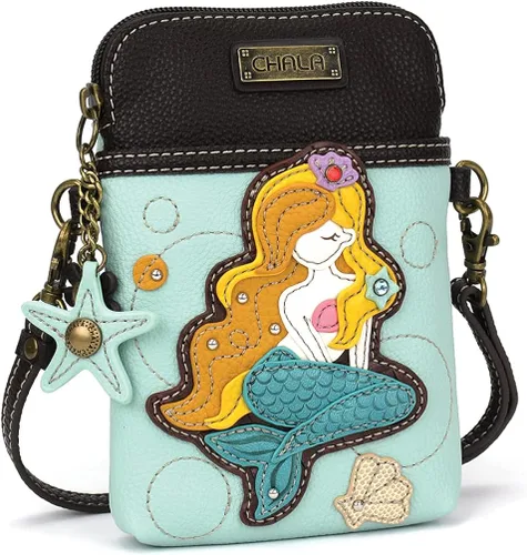 Miniatura 2 de Chala - Bolsa de piel sintética multicolor con correa ajustable para teléfono celular