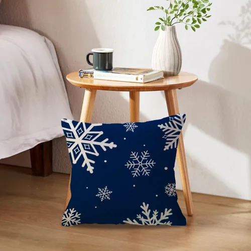 Miniatura 3 de ULOVE LOVE YOURSELF - Juego de 2 fundas de almohada para decoración de invierno, fundas de almohada de Navidad estilo granja, diseño de copos