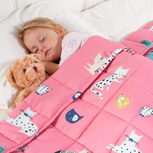 Miniatura 21 de Kivik Manta con peso de 3 libras, transpirable, pequeña y pesada, para dormir y relajarse, para cama, sofá, hogar, escuela, lavable a máquina
