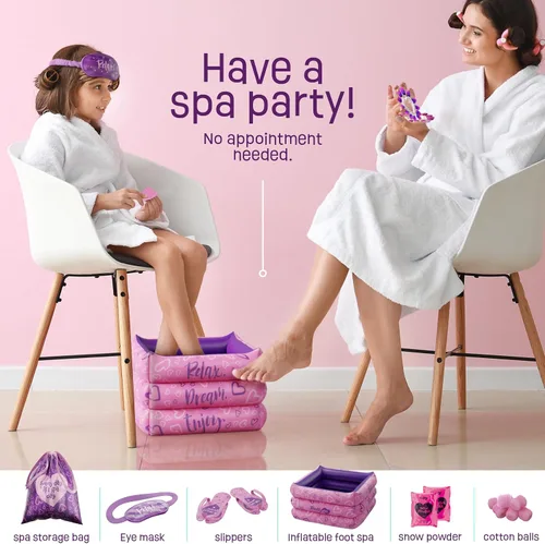 Miniatura 4 de Pretty Me Kit de día de spa para niñas, juego de regalo de manicura y pedicura para niños de 5 a 10 años, regalos para niñas, kits de pies y uñas