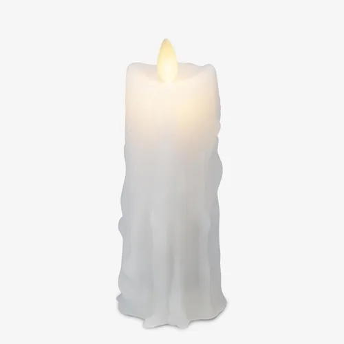 Miniatura 8 de Luminara Vela LED sin Llama con Goteo de Cera Pesada, Blanca 2.5" x 6.5", Función de Temporizador, Pilar de Cera Real, Funciona con Baterías, Sin