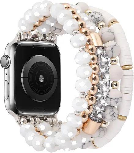 Miniatura 4 de VISOOM Pulsera de cuentas boho compatible con Apple Watch Band de 40 mm/38 mm/41 mm/42 mm Series 11 10 9 8 7 SE Series 6/5/4; correa de reloj