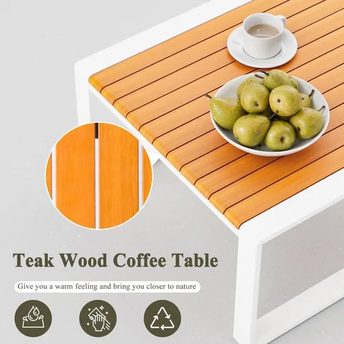 Miniatura 2 de Juego de muebles de aluminio para patio, sofá modular para todo tipo de clima, juegos de conversación de patio en forma de L, sofá esquinero