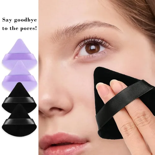 Miniatura 5 de 8 piezas Esponja para polvo de cara en forma de triángulo, suave y aterciopelada, para polvo suelto, polvo corporal, esponja de maquillaje