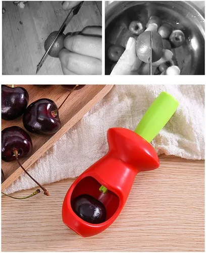 Miniatura 4 de HEMOTON Cherry Pitter Fruit Core Remover Tool Gadget de cocina para eliminación rápida de cereza y fruta Núcleo Diseño para uso doméstico