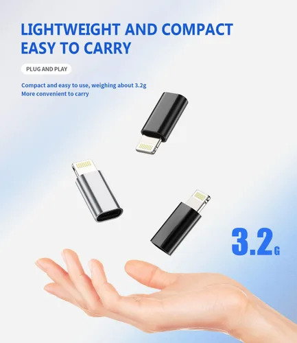 Miniatura 7 de Adaptador Lightning hembra a USB C macho cargador tipo C (paquete de 3) compatible con iPhone compatible con Samsung Galaxy Note S10 S20 S21 LG