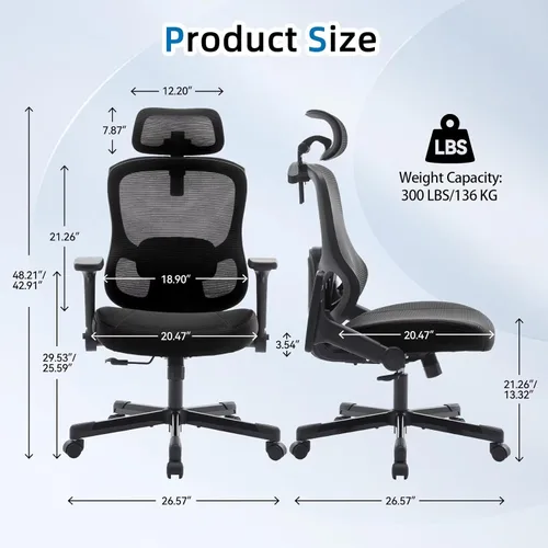 Miniatura 2 de Silla de oficina ergonómica grande y alta reclinable para juegos, soporte lumbar ajustable, reposabrazos 6D, reposacabezas 6D, sillas giratorias