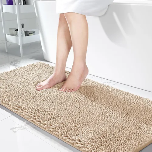 Miniatura 51 de Yimobra Alfombras lavables para baño, alfombra de baño de chenilla súper suave y absorbente para piso y alfombra, alfombra antideslizante de secado