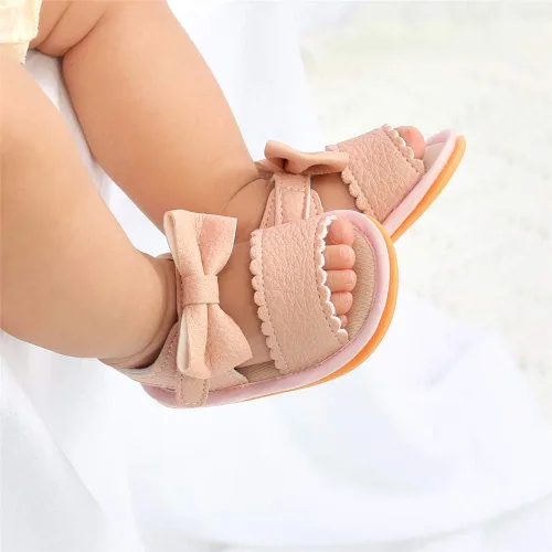 Miniatura 107 de Meckior Sandalias de verano con punta abierta y suave de piel sintética para bebés y niñas pequeñas