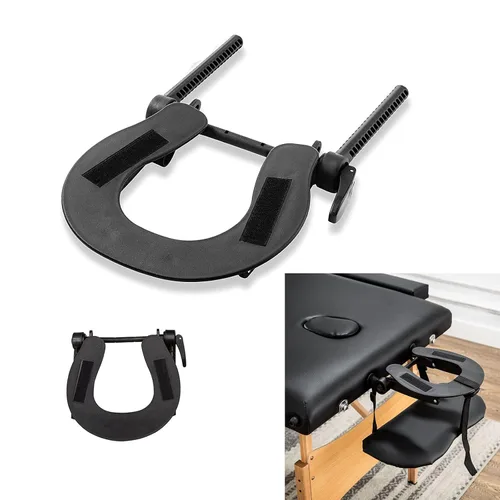 1 soporte para mesa de masaje, base de masaje negra para la cara, cuna de masaje para cama, soporte universal para reposacabezas ajustable estándar