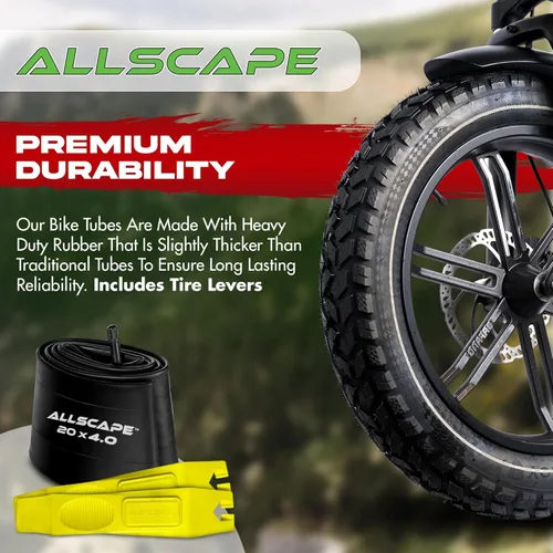 Miniatura 2 de HEB - Tubo de bicicleta de servicio pesado para neumáticos Ebike - Tubo interior resistente a pinchazos para neumático de bicicleta de 20 x 4 / 26 x