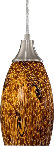 Miniatura 37 de karyfine Mini lámparas colgantes de vidrio artístico para isla de cocina, hechas a mano en color teja con vidrio dorado, iluminación colgante