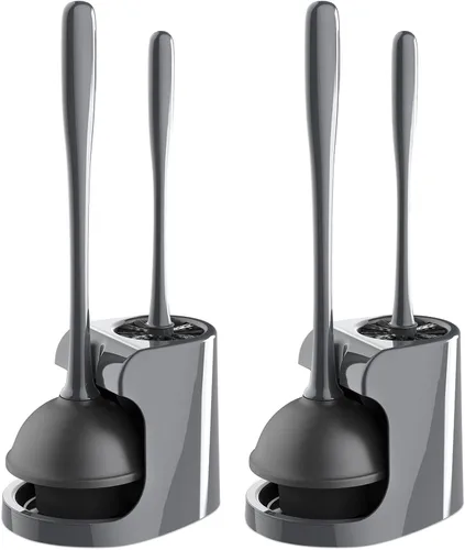 Miniatura 10 de MR.SIGA Combo de émbolo de inodoro y cepillo para limpieza de baño, negro, 2