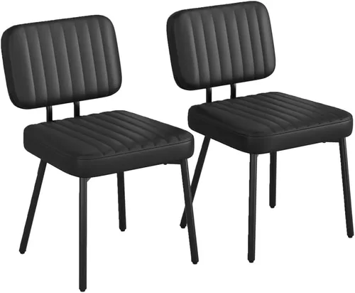 Miniatura 8 de Sillas de comedor, tapizadas de mediados de siglo, modernas sillas decorativas para cocina, comedor con asiento acolchado de piel sintética y patas