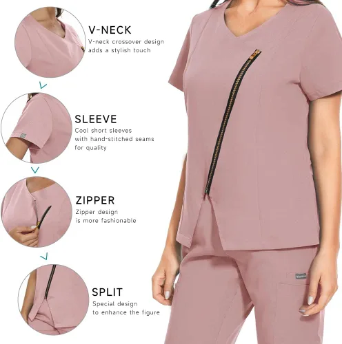 Miniatura 2 de niaahinn Scrub for Women Medical Scrub Sets - Conjunto de uniforme de lactancia y pantalones deportivos, traje dental