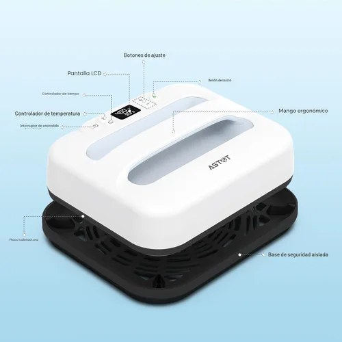 Miniatura 7 de AST&T Máquina de prensa térmica de 12 x 10 pulgadas, portátil y fácil de prensar para camisetas, almohadas, bolsas de mano y más, color blanco