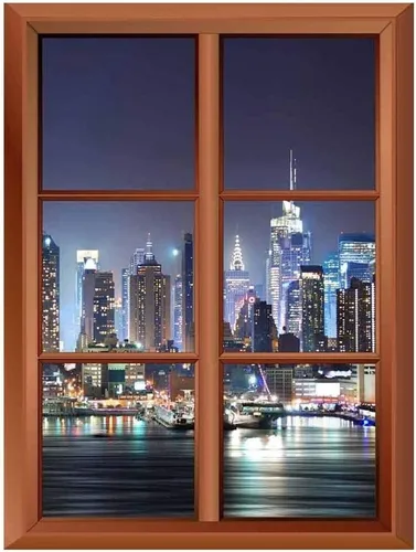 Miniatura 19 de wall26 Adhesivo de pared extraíble/mural de pared – A Veiw of Manhattan Skyline – Adhesivo de vinilo creativo para ventana – 24 x 32 pulgadas