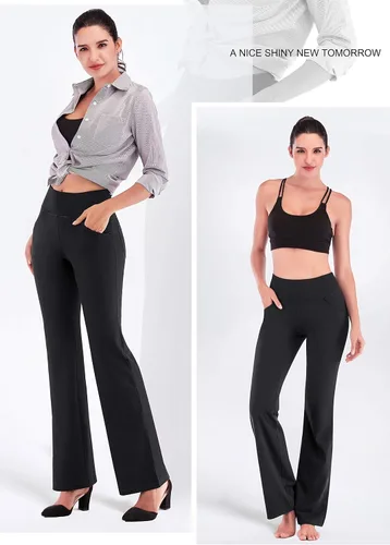 Miniatura 5 de IUGA Bootcut - Pantalones deportivos de yoga con bolsillos para mujer de cintura alta de entrenamiento, pantalones Bootleg, pantalones deportivos
