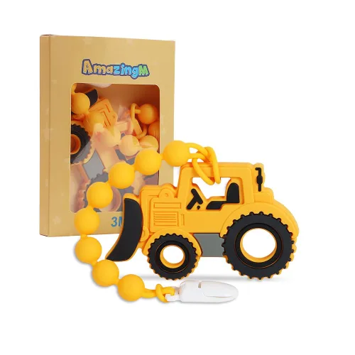 Juguete mordedor de silicona de grado alimenticio para bebés con soporte para chupete, juguetes de dentición, juego de regalo para niños y niñas a