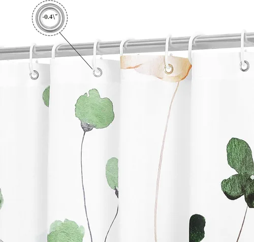 Miniatura 4 de Gibelle Cortina de ducha con diseño floral de acuarela, cortina de ducha de flores verde salvia beige para baño, juego de cortina de ducha moderna