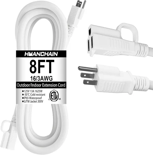 Miniatura 62 de HUANCHAIN Cable de extensión para interiores y exteriores, 50 pies, impermeable, calibre 16/3, flexible, resistente, cable de extensión para Amarillo