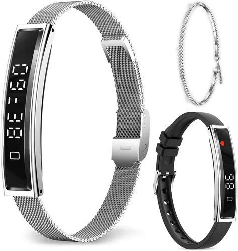 Miniatura 10 de Reloj inteligente para mujeres y hombres, pulsera inteligente ultraligera con monitor de frecuencia cardíaca/oxígeno en sangre/sueño/podómetro