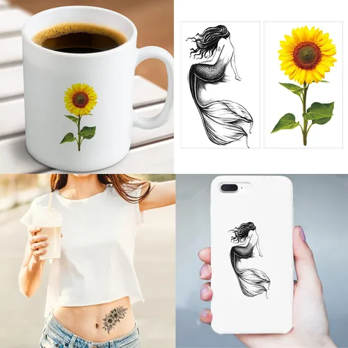 Miniatura 5 de 72 hojas de tatuajes temporales para mujeres y niñas, tatuaje temporal de flores, tatuajes de mariposas, pegatinas de arte corporal de tatuajes