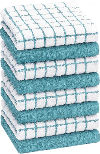 Bumble - Toallas de cocina y paños de cocina (8 unidades) | Toallas de cocina 100% algodón | 12 x 12 pulgadas | 405 GSM | Trapos suaves, altamente