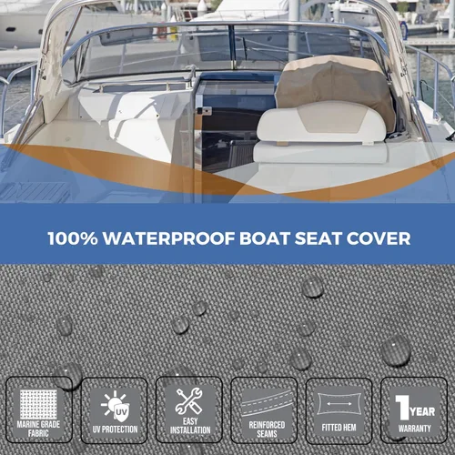 Miniatura 6 de Savvycraft Funda Impermeable para Asiento de Barco con Respaldo Abatible, Poste de Apoyo, Funda para Asiento de Barco con Hielera de Respaldo