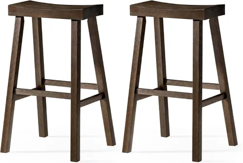Miniatura 10 de Maven Lane Taburete de bar de cocina, moderno taburete de bar de madera de granja, sillas de isla de cocina, taburetes de bar de altura de bar