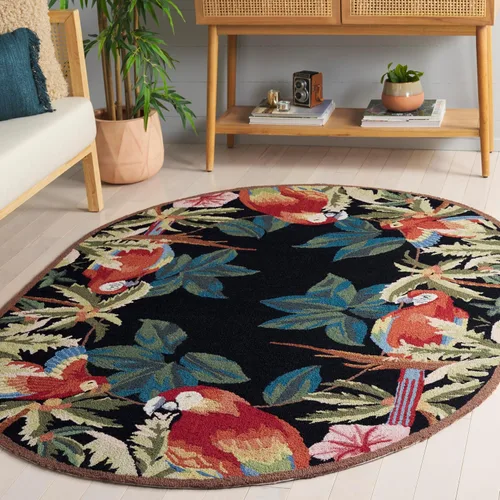 Miniatura 18 de SAFAVIEH Chelsea Collection - Alfombra decorativa de 1 pies 8 pulgadas x 2 pies 6 pulgadas, color negro, lana de campo francesa enganchada a mano