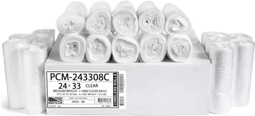 Miniatura 9 de Aluf Plastics Bolsas de basura transparentes de 4 galones y 6 micrones (eq) - 17 x 18 pulgadas - Paquete de 2000 - Para el hogar, oficina, baño