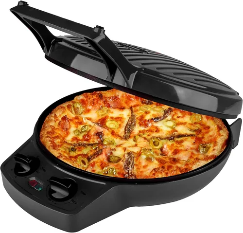 Courant Máquina de pizza, olla para pizza de 12 pulgadas y máquina de calzone, con control de temporizador y temperatura, horno de pizza de 1440