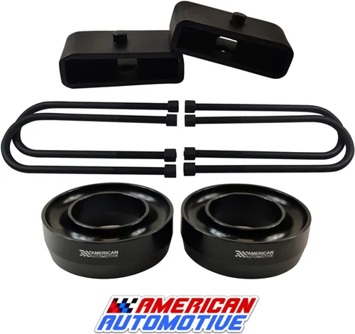 Compatible con Ram 2500 3500 2003-2011 Kit de elevación completa 2WD 2.5 pulgadas Billet Espaciadores de resorte delantero + Bloques traseros de 1.5