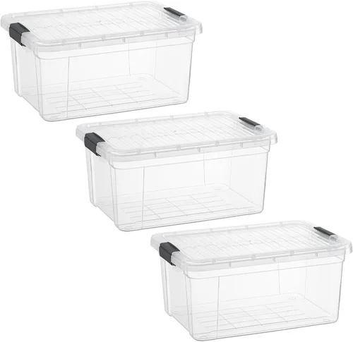 Miniatura 62 de Superio Cajas de almacenamiento transparentes con tapas, contenedores de plástico de 2.5 cuartos de galón para organizar, cajas apilables, sin BPA