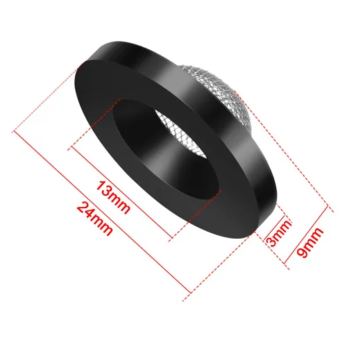 Miniatura 2 de 20 piezas de arandelas de manguera con filtro de pantalla, arandelas de filtro de acero inoxidable y junta de filtro de goma negra para entrada de 1