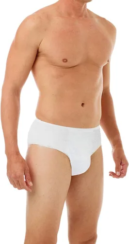 Miniatura 2 de Underworks Paquete de 10 ropa interior desechable para hombre, 100% algodón, para viajes, estancias hospitalarias, emergencias